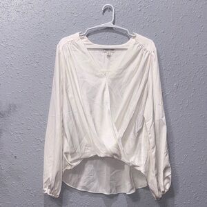 She + Sky Cream Draped Blouse